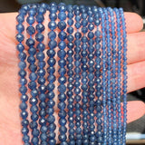 Sapphire Round Stone Beads for Jewelry Making DIY 15''