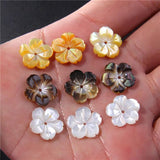 Natural Pearl Oyster Shell Carved Flower Beads for Jewelry Making