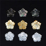 Natural Pearl Oyster Shell Carved Flower Beads for Jewelry Making