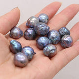 2Pcs Freshwater Pearl Oval Spacer Beads for Jewelry Making 13-15mm
