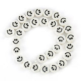 30pcs Colorful Smile Ceramic Beads Jewelry Making 10mm Smiling