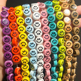 30pcs Colorful Smile Ceramic Beads Jewelry Making 10mm Smiling