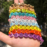 30pcs Colorful Smile Ceramic Beads Jewelry Making 10mm Smiling