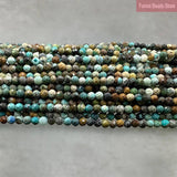 Faceted African Turquoise Round Beads DIY Jewelry 15'' 2mm/3mm