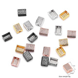 6/8/9mm CZ Flat Square Spacer Copper Crystal Beads for DIY Bracelets
