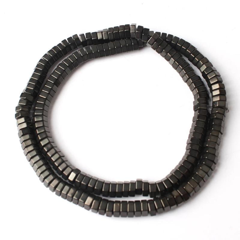 6x2mm Hematite Stone Hexagon Disc Beads for Jewelry Making