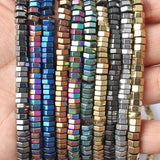 6x2mm Hematite Stone Hexagon Disc Beads for Jewelry Making