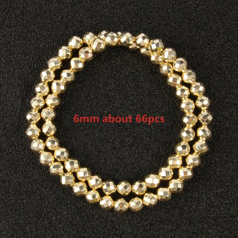 Hematite Beads 9K Plated Spacer Stone Beads for Jewelry Making
