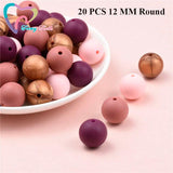 20 PCS 5 Colors Mix Baby Teether Silicone Beads DIY Nursing Bracelet