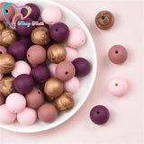 20 PCS 5 Colors Mix Baby Teether Silicone Beads DIY Nursing Bracelet