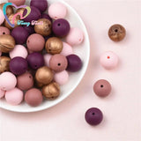 20 PCS 5 Colors Mix Baby Teether Silicone Beads DIY Nursing Bracelet