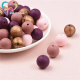 20 PCS 5 Colors Mix Baby Teether Silicone Beads DIY Nursing Bracelet