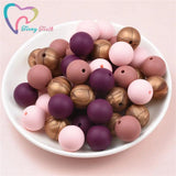 20 PCS 5 Colors Mix Baby Teether Silicone Beads DIY Nursing Bracelet