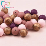 20 PCS 5 Colors Mix Baby Teether Silicone Beads DIY Nursing Bracelet