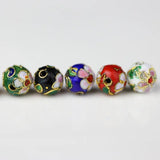10pcs Enamel Spacer Beads Filigree Copper Charm Beads 10mm Round DIY Jewelry