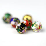 10pcs Enamel Spacer Beads Filigree Copper Charm Beads 10mm Round DIY Jewelry