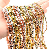 2-8MM Hematite Round Faceted Stone Beads for Jewelry Making