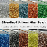 1680Pcs 1.3x1.6mm 11/0 Glass Beads 25 Colors Seedbeads DIY Jewelry Making