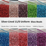 1680Pcs 1.3x1.6mm 11/0 Glass Beads 25 Colors Seedbeads DIY Jewelry Making