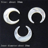 Moon Crescent Shell Charms Horn Pendant Mother of Pearl Beads for DIY Necklace