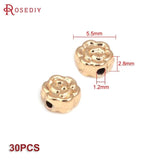 18K Brass Flower Spiral Bracelets Beads Spacer Jewelry Making Supplies
