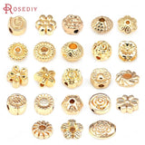 18K Brass Flower Spiral Bracelets Beads Spacer Jewelry Making Supplies