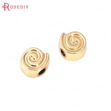 18K Brass Flower Spiral Bracelets Beads Spacer Jewelry Making Supplies
