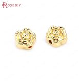 18K Brass Flower Spiral Bracelets Beads Spacer Jewelry Making Supplies