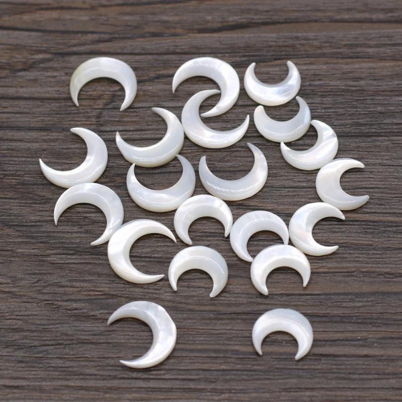 Mother of Pearl Shell Beads Moon Shape for Jewelry Making