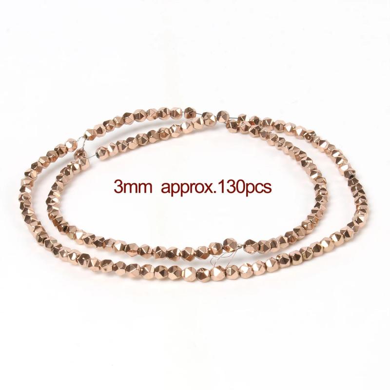 Rose Plated Hematite Beads Faceted Disc Heart Rectangle Cube DIY Jewelry Making