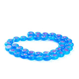 37pcs 10mm Mixed Round Flower Lampwork Glass Beads DIY Jewelry Making