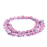 37pcs 10mm Mixed Round Flower Lampwork Glass Beads DIY Jewelry Making