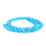 37pcs 10mm Mixed Round Flower Lampwork Glass Beads DIY Jewelry Making