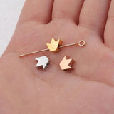 5Pcs 8mm Stainless Steel Crown Beads DIY Jewelry Making