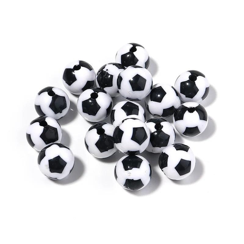 Acrylic Football Basketball Soccer Ball Charms Round Beads