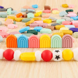 Rainbow Shape Silicone Beads DIY Pacifier Chain Baby Toys