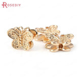 4PCS 11x13MM Champagne Butterfly Spacer Beads DIY Jewelry Accessories