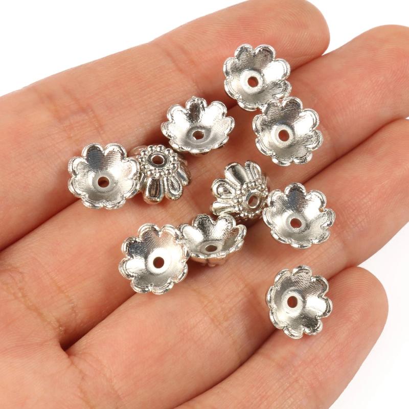 300pcs Flower Beads Cap End Crimp Beads for Jewelry Making DIY Bracelet