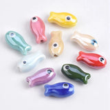 10pcs 19mm Fish Shape Ceramic Porcelain Loose Beads Lot for DIY Crafts