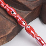 10pcs 19mm Fish Shape Ceramic Porcelain Loose Beads Lot for DIY Crafts
