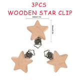 3Pcs Silicone/Wooden Pacifier Clip Holder for Baby Toys Gift