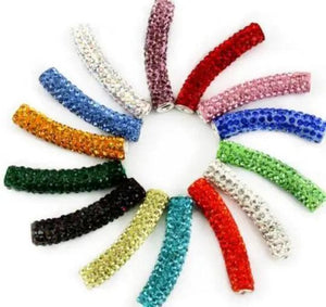 10pcs Micro Pave Disco Ball Crystal Beads Tube for Bracelet