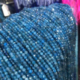 Natural Apatite Stone Beaded Small Faceted Loose Beads 2-3mm
