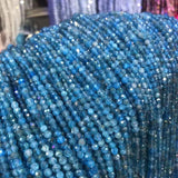 Natural Apatite Stone Beaded Small Faceted Loose Beads 2-3mm