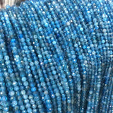 Natural Apatite Stone Beaded Small Faceted Loose Beads 2-3mm