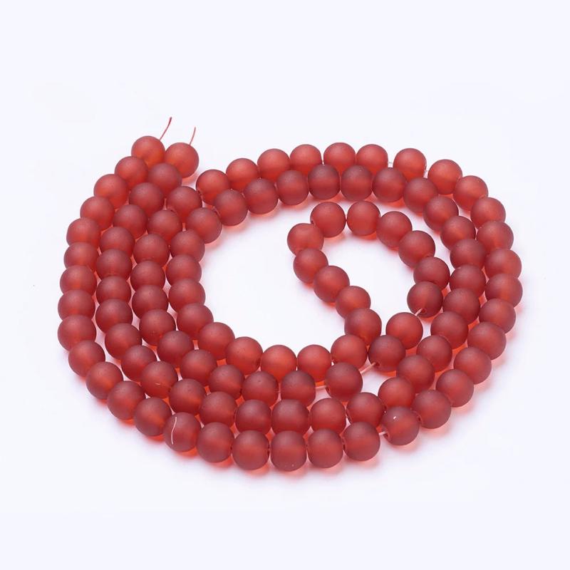 4/6/8/10mm Transparent Frosted Glass Beads Round Loose Spacer Bead