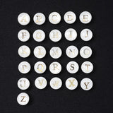 Shell Beads 8mm Round Vertical Hole Letter Alphabet for DIY Bracelet