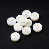Shell Beads 8mm Round Vertical Hole Letter Alphabet for DIY Bracelet