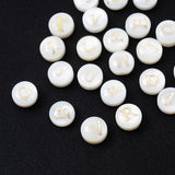 Shell Beads 8mm Round Vertical Hole Letter Alphabet for DIY Bracelet
