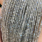 Micro Faceted Crystal Garnet Round Small Stone Beads 15.5